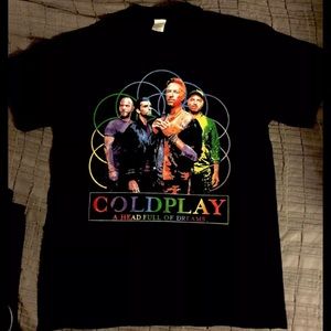 COLDPLAY Tshirt Mens sz M 2016 Tour A Head Full Of Dreams Chris Martin &Band NEW